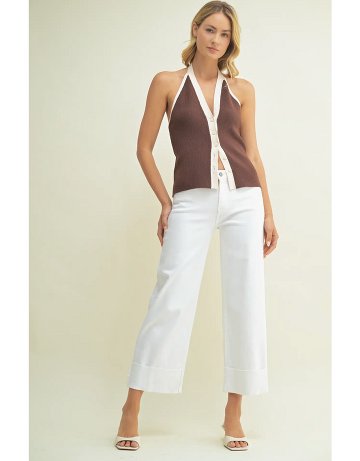 Cuffed Wide H/R Jeans - Optic White