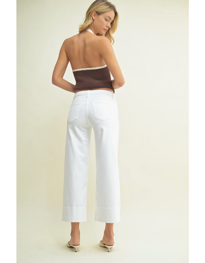 Cuffed Wide H/R Jeans - Optic White