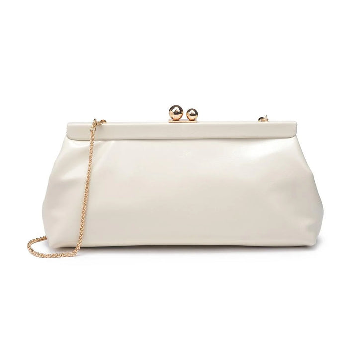 Joplin Kiss Lock Clutch - Bone