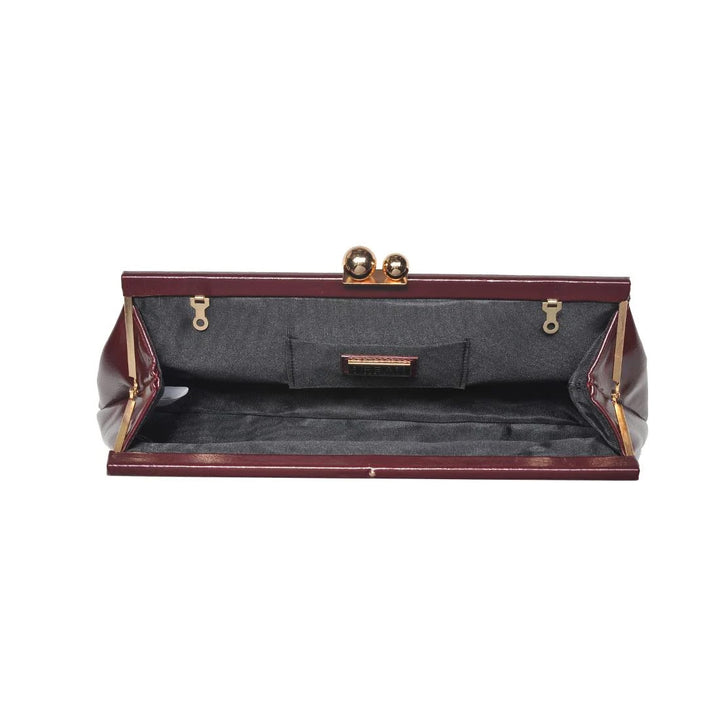 Joplin Kiss Lock Clutch - Burgundy