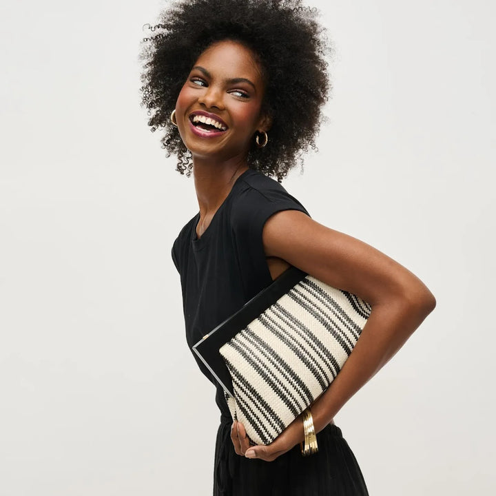 The Margot Clutch - Black White