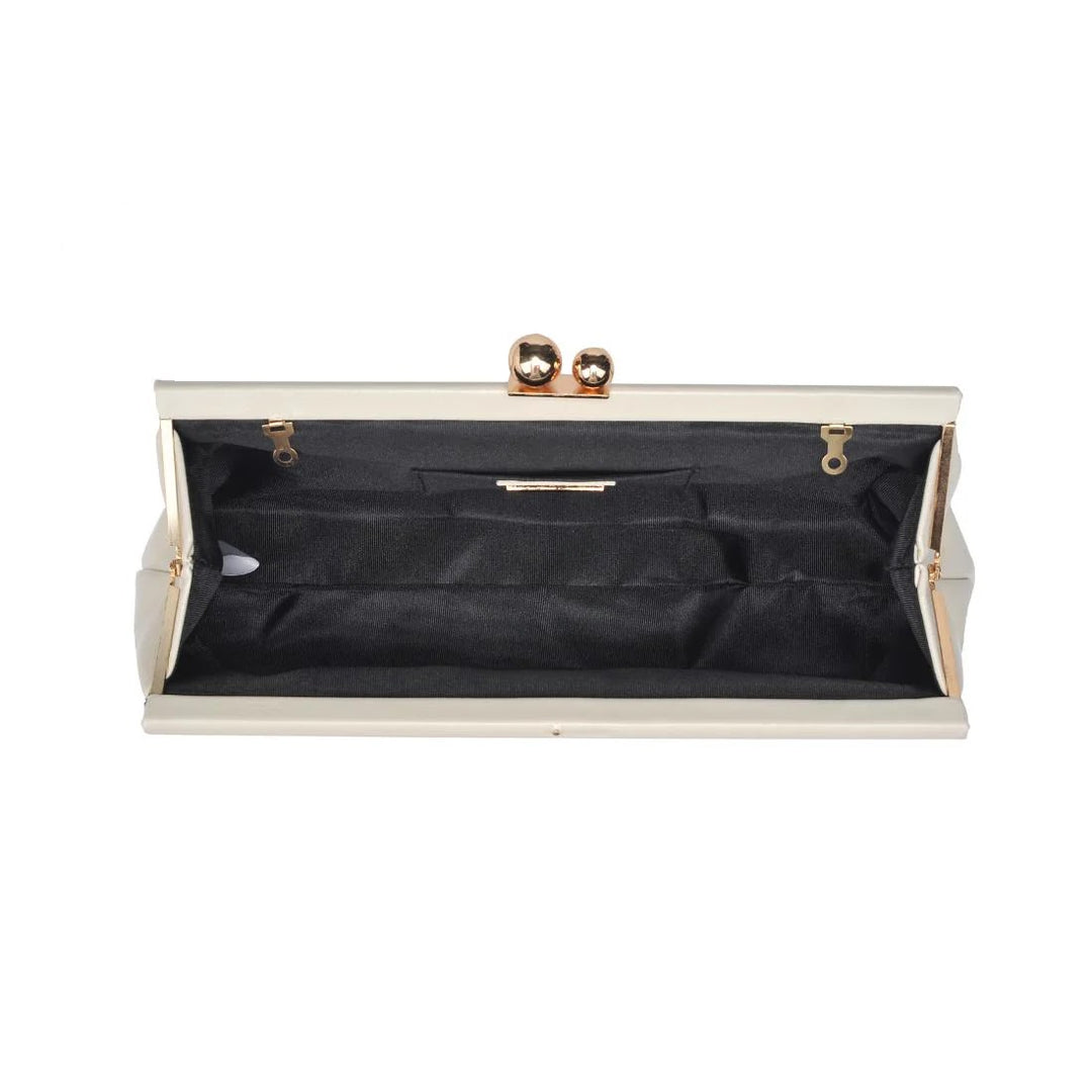 Joplin Kiss Lock Clutch - Bone