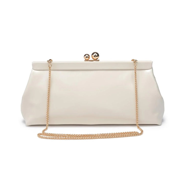 Joplin Kiss Lock Clutch - Bone