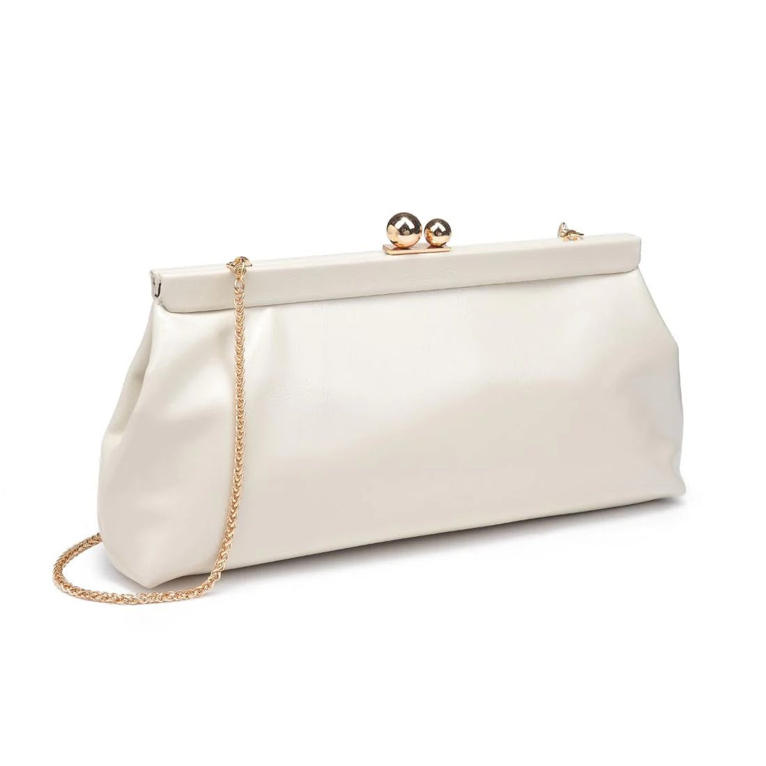 Joplin Kiss Lock Clutch - Bone