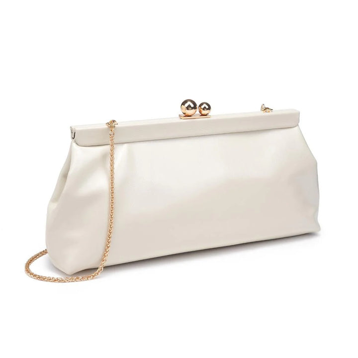 Joplin Kiss Lock Clutch - Bone