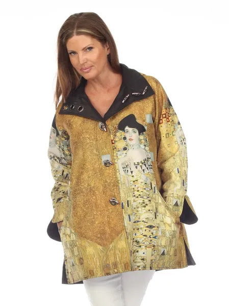 Lady In Gold Raincoat - Gold Multi