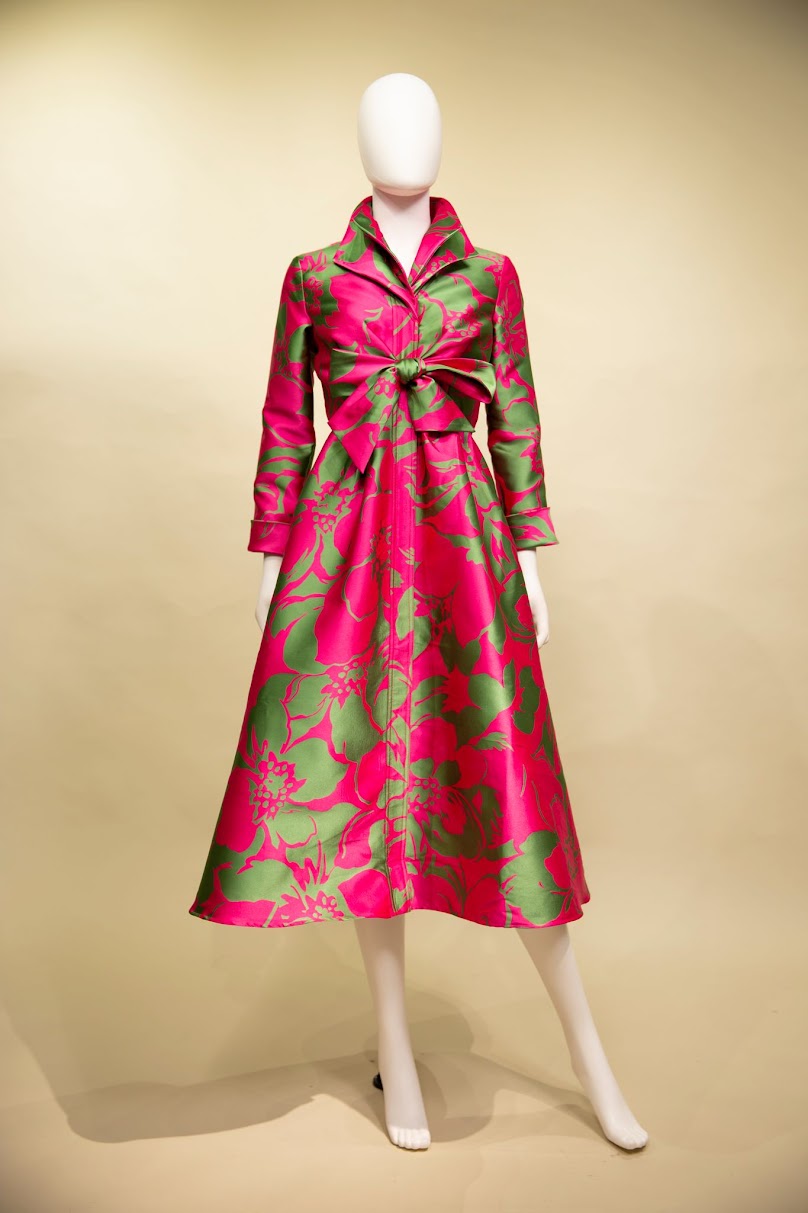 All About Brocade Dress - Boug/Green