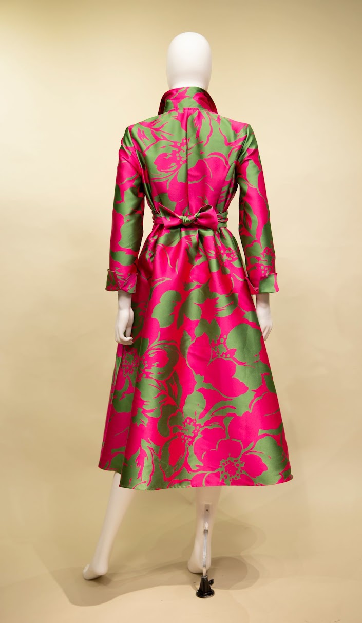 All About Brocade Dress - Boug/Green
