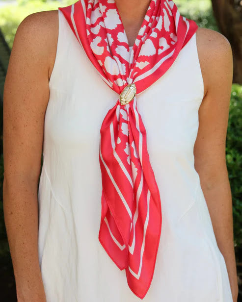 Lawson Large Leopard Scarf - Red White