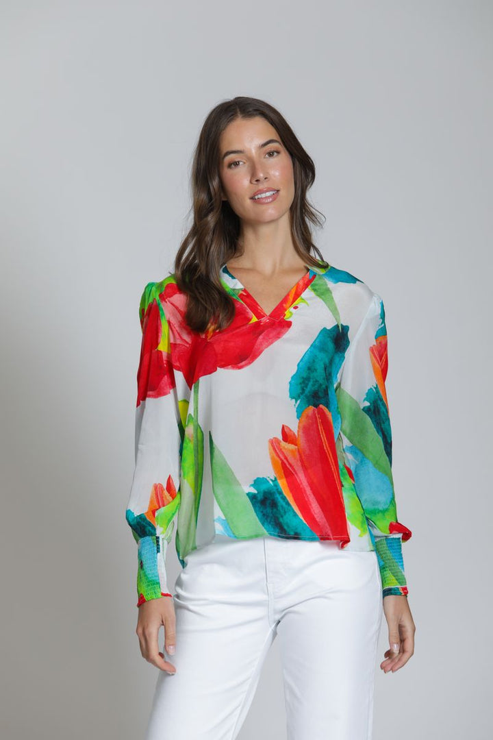 Rhea Top - Red Multi