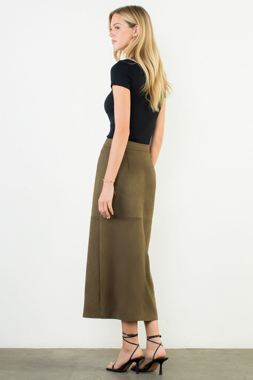 Lauren Midi Skirt VE - Olive
