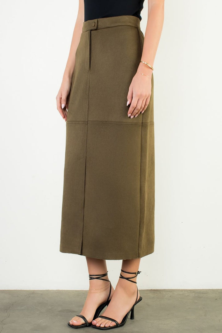 Lauren Midi Skirt VE - Olive