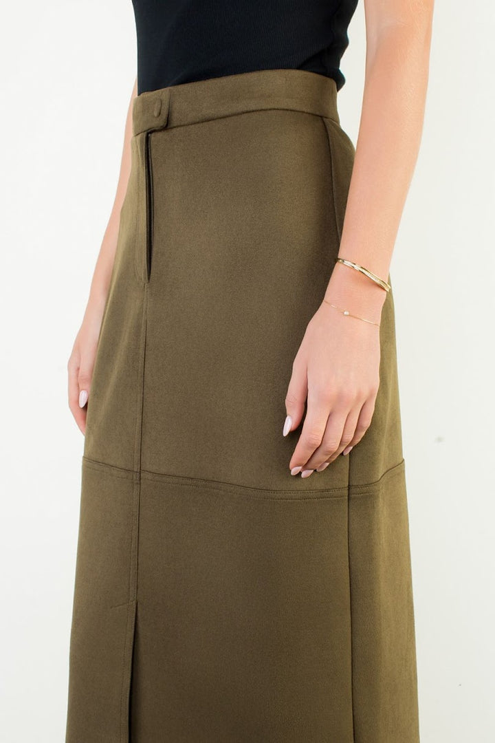 Lauren Midi Skirt VE - Olive