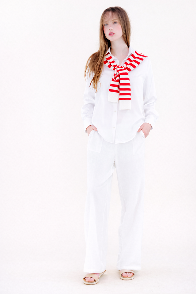 Preppy Mock Sweater - Red White