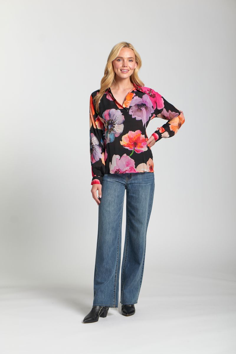 The Brielle Blouse - Bright Pink