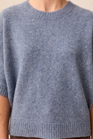 Fun Dolman Sweater - Heathered Denim