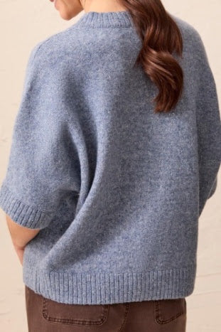 Fun Dolman Sweater - Heathered Denim