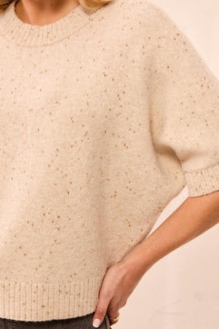 Fun Dolman Sweater - Heathered Pashmina