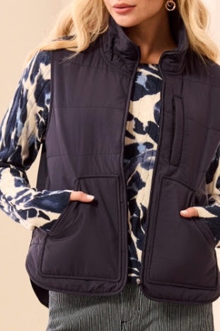 Packable Puffer Vest - Sapphire