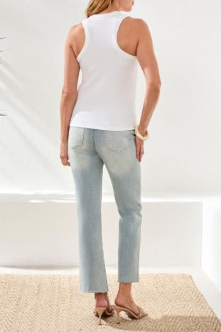 Racer Back Tank - White