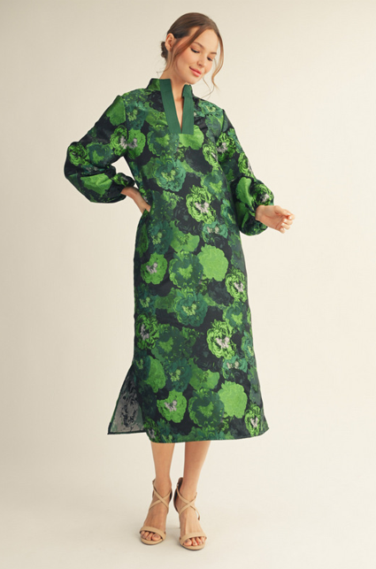 The Chantelle Dress - Green Multi