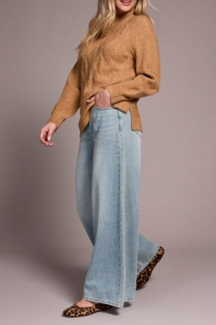 Cozy Cable Sweater - Ice Latte