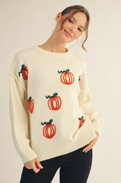 Little Pumpkin Sweater - Cream