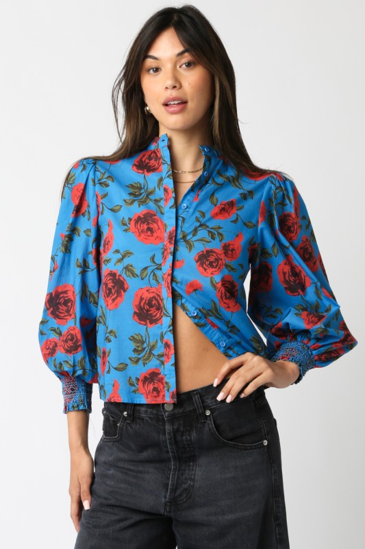 Myra Top - Blue/Red
