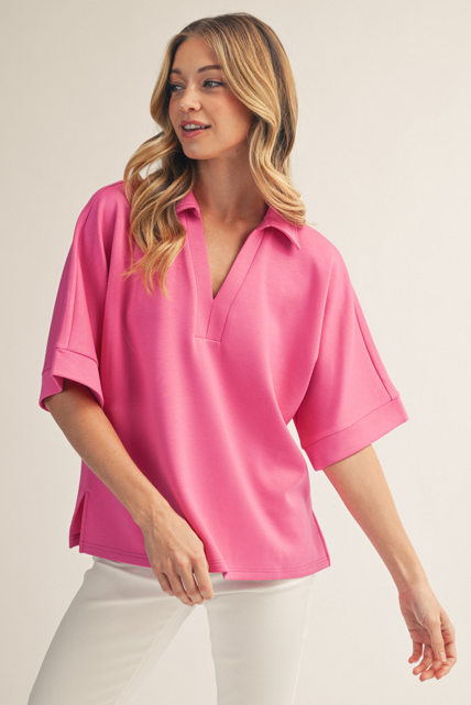 Easy Does It Top - Hot Pink