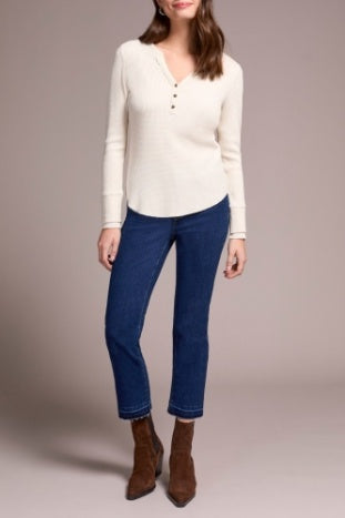 The Farrah Henley Top - Eggshell