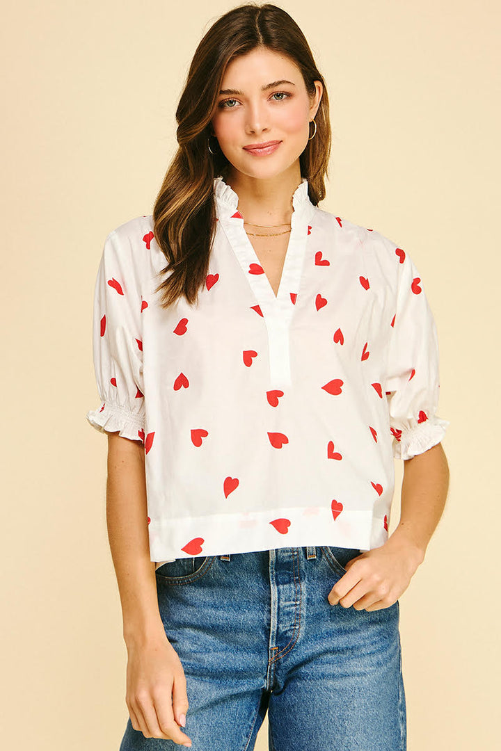 Sweet Heart Blouse - White