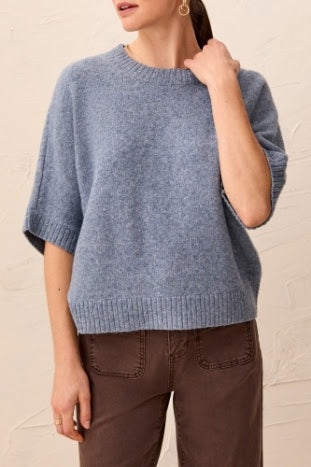 Fun Dolman Sweater - Heathered Denim