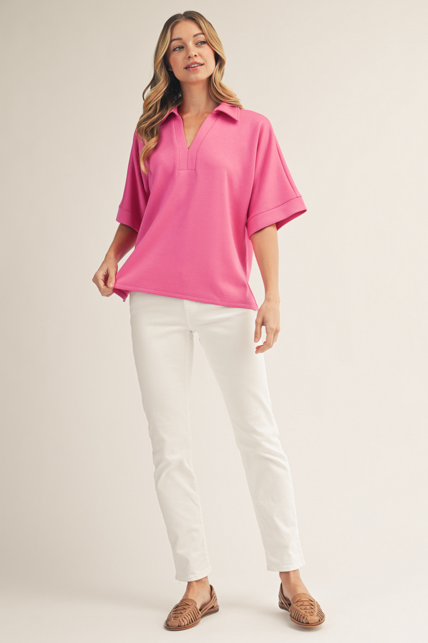 Easy Does It Top - Hot Pink