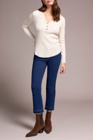 The Farrah Henley Top - Eggshell