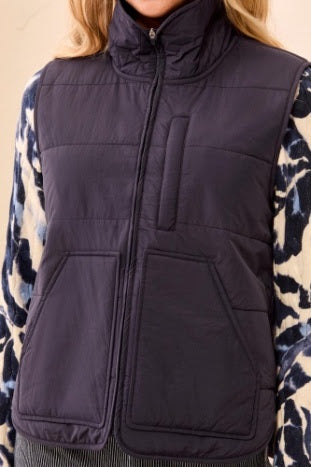 Packable Puffer Vest - Sapphire