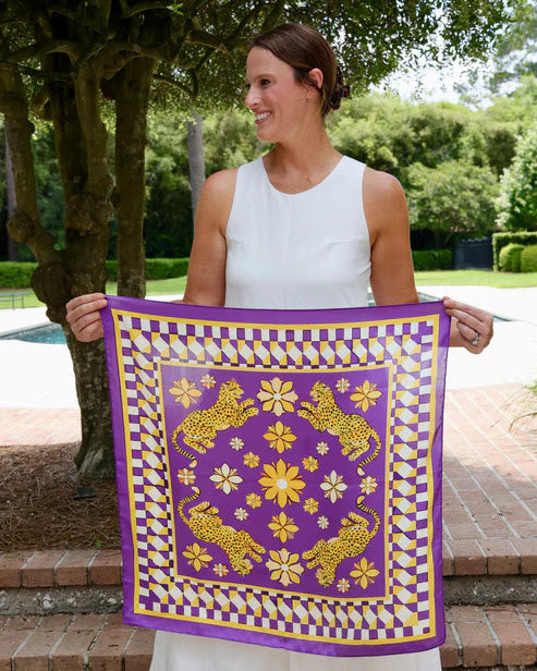 Hollis Medium Scarf - Purple Gold