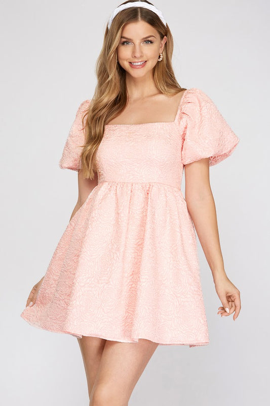 Cover Me In Roses Dress - Light Pink