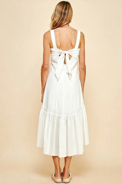 Tie Back Maxi Dress - Off White
